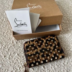 Authentic Christian louboutin spiked coin purse wallet